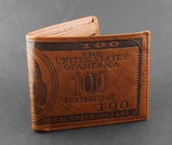 100 Dollars - hnědá peněženka