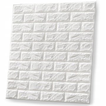 3D Samolepicí panel - cihlová tapeta - 1x kus 77 cm x 70 cm (0,54 m2) bílá cihla