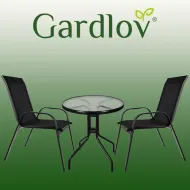 Balkonový set stůl + 2 židle černý Gardlov 23461
