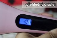 Ionizační kartáč na vlasy s LCD displejem - Růžový