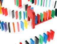 Dřevěné domino Kruzzel - Sada 1131 ks s překážkami