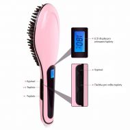 Ionizační kartáč na vlasy s LCD displejem - Růžový
