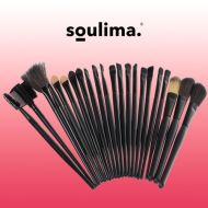 Sada kosmetických štětců v pouzdře 24 kusů černá Soulima 8573