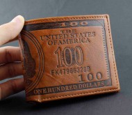 100 Dollars - hnědá peněženka