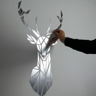 3D Zrcadlová samolepka na zeď - jelen