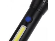 Kovová ruční svítilna LED COB ZOOM T6 USB LIGHT ZOOM - BL-C73