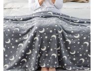 Magická svítící deka STARS - šedá - 100cm x 160cm