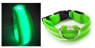 LED svítící obojek zelený M - 48 cm