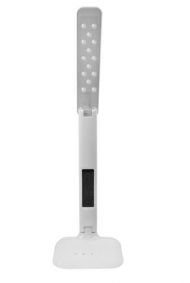 Stolní lampička s displejem 4W bílý lesk - stmívatelná, volba teploty světla