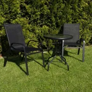Balkonový set stůl + 2 židle černý Gardlov 23461