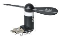 Mini větráček microUSB černá ISO 5770