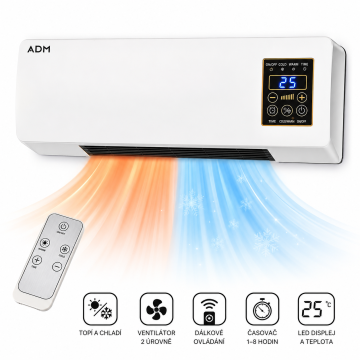 Nástěnný ohřívač s ventilátorem a dálkovým ovládáním ADM2069