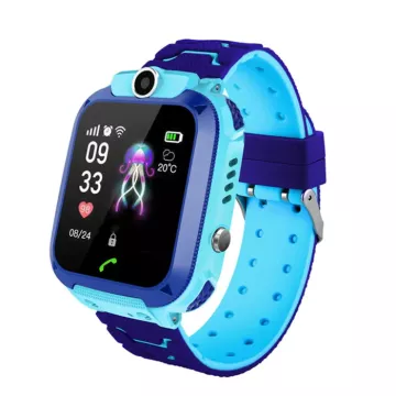 Dětské chytré hodinky s GPS lokátorem, fotoaparátem a funkcí hovorů - Smartwatch Modré