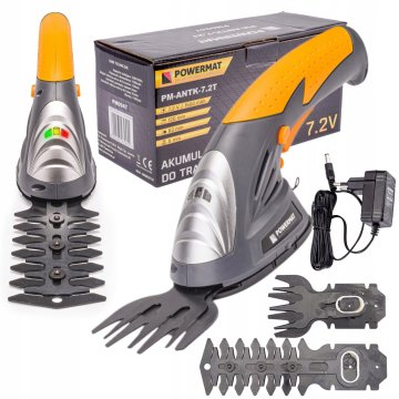 POWERMAT PM-ANTK-7.2T aku nůžky na trávu a keře 7,2 V + 2 lišty