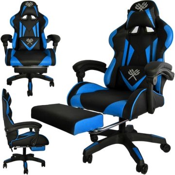 Herní židle černo modrá Dunmoon 8978