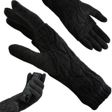 Zimní rukavice na dotykové displeje 2v1 černé ISO 6413