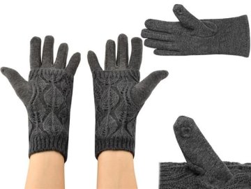 Zimní rukavice na dotykové displeje 2v1 šedá ISO 6412