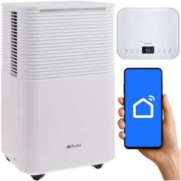 Odvlhčovač vzduchu RUHHY DRYZIX – kondenzační odvlhčovač 12 l/24 h s WiFi, časovačem a hygrostatem