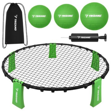 Trizand 27554 Sada na mini volejbal Roundnet 90 cm se 3 míčky a pumpičkou
