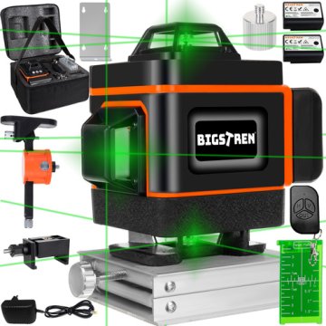4D 16řádková laserová vodováha BIGSTREN – přesný 360° zelený laser