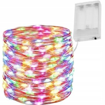 Světelný řetěz 100LED - 10m na 3XAA - RGB